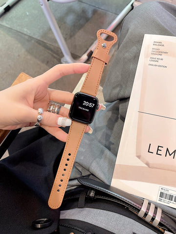 Genuine Leather Pacifier Buckle Leather Strap for Applewatch