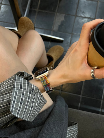 Fine Plate Checkered Design Vintage Autumn and Winter Tweed Strap