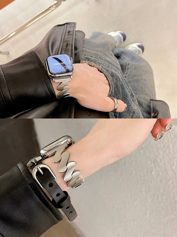 Möbius stainless steel textured band for Applewatch
