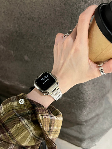 Stainless steel bracelet with small waist patchwork metalization