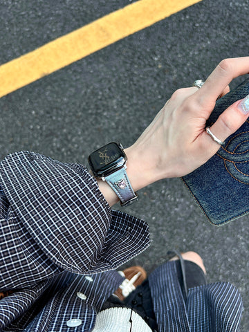 Mermaid Illusion Gradient Leather Strap for applewatch