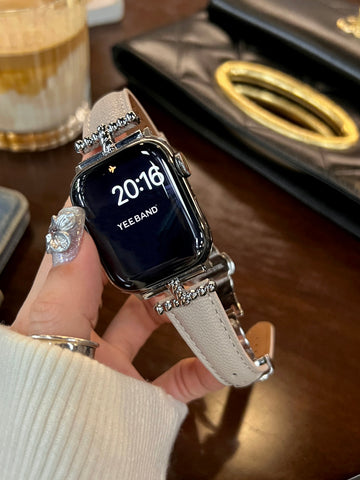 Twisted baguette leather strap for applewatch