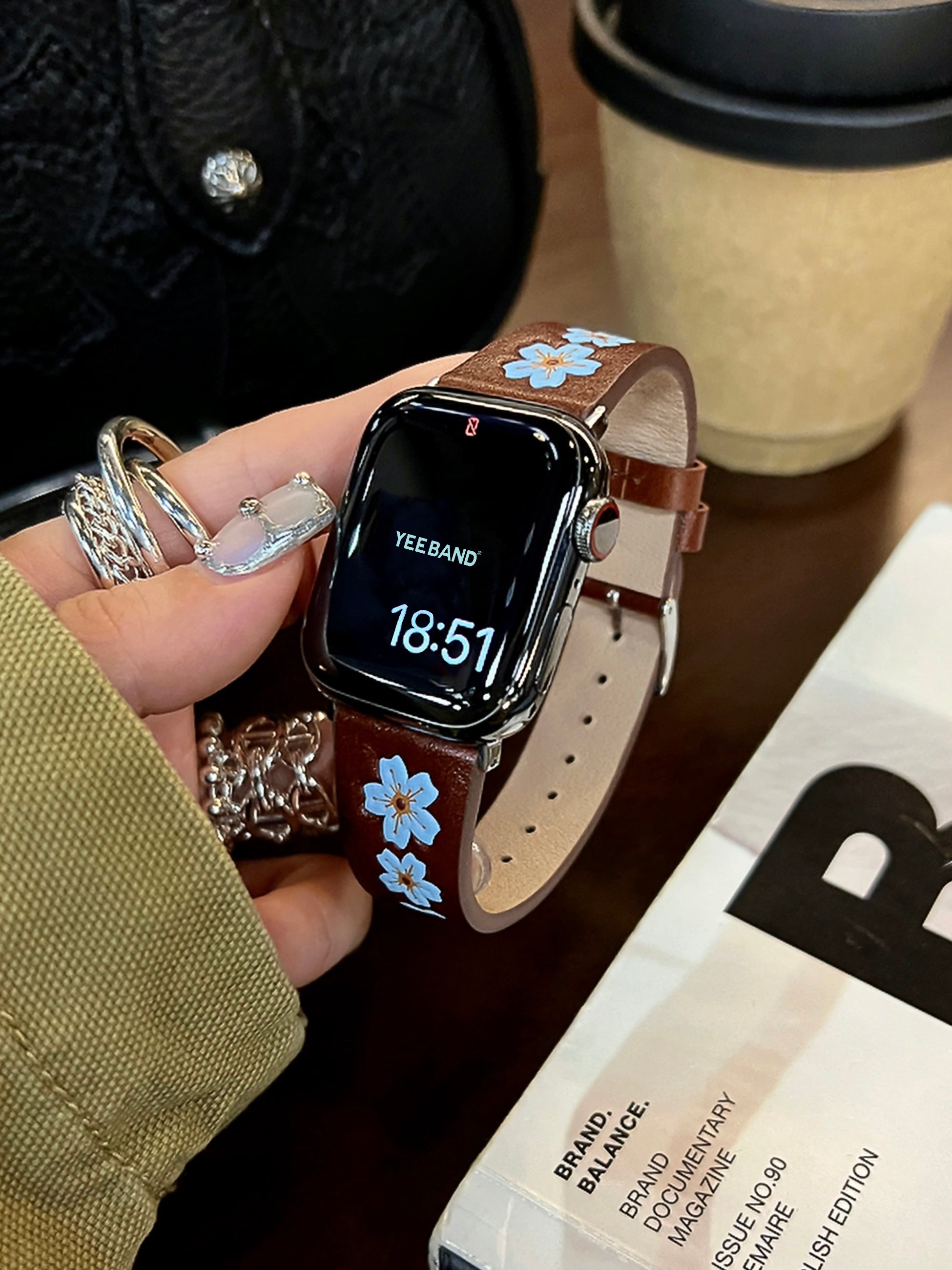 Sakura Bloom Leather Strap