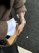 Silver-tone Bamboo Joint Watch Band