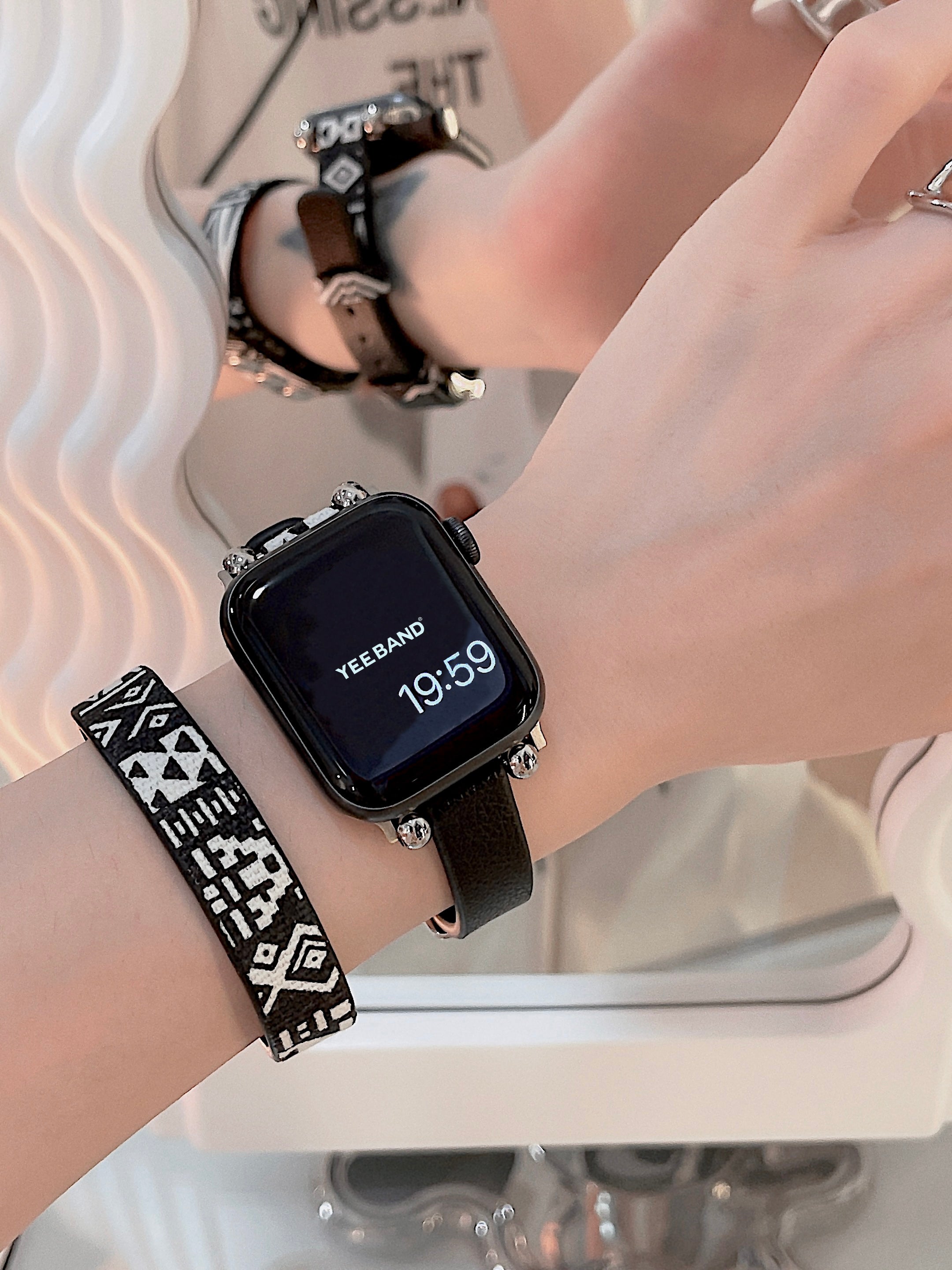 Geometric color-blocking design strap for Applewatch