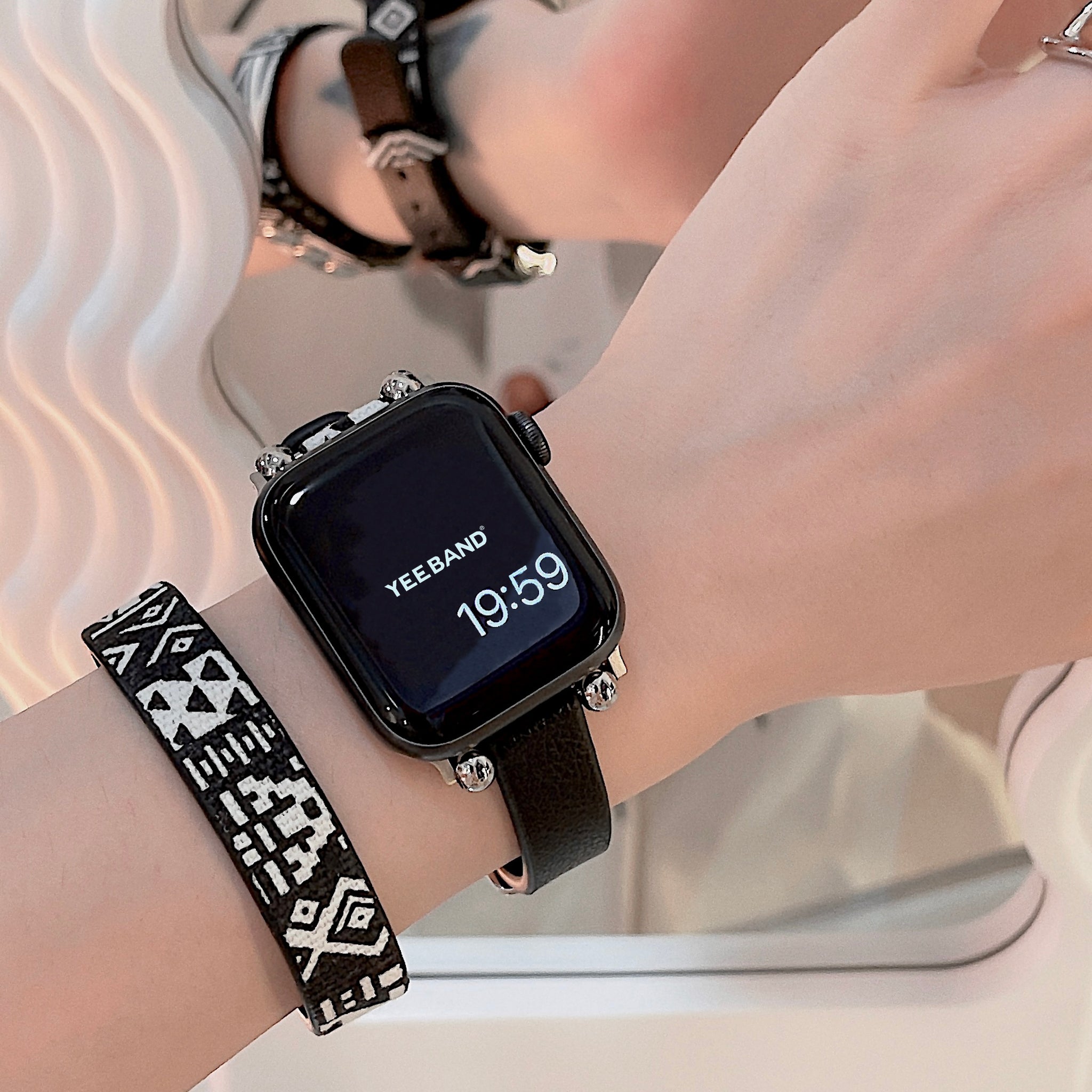 Geometric color-blocking design strap for Applewatch