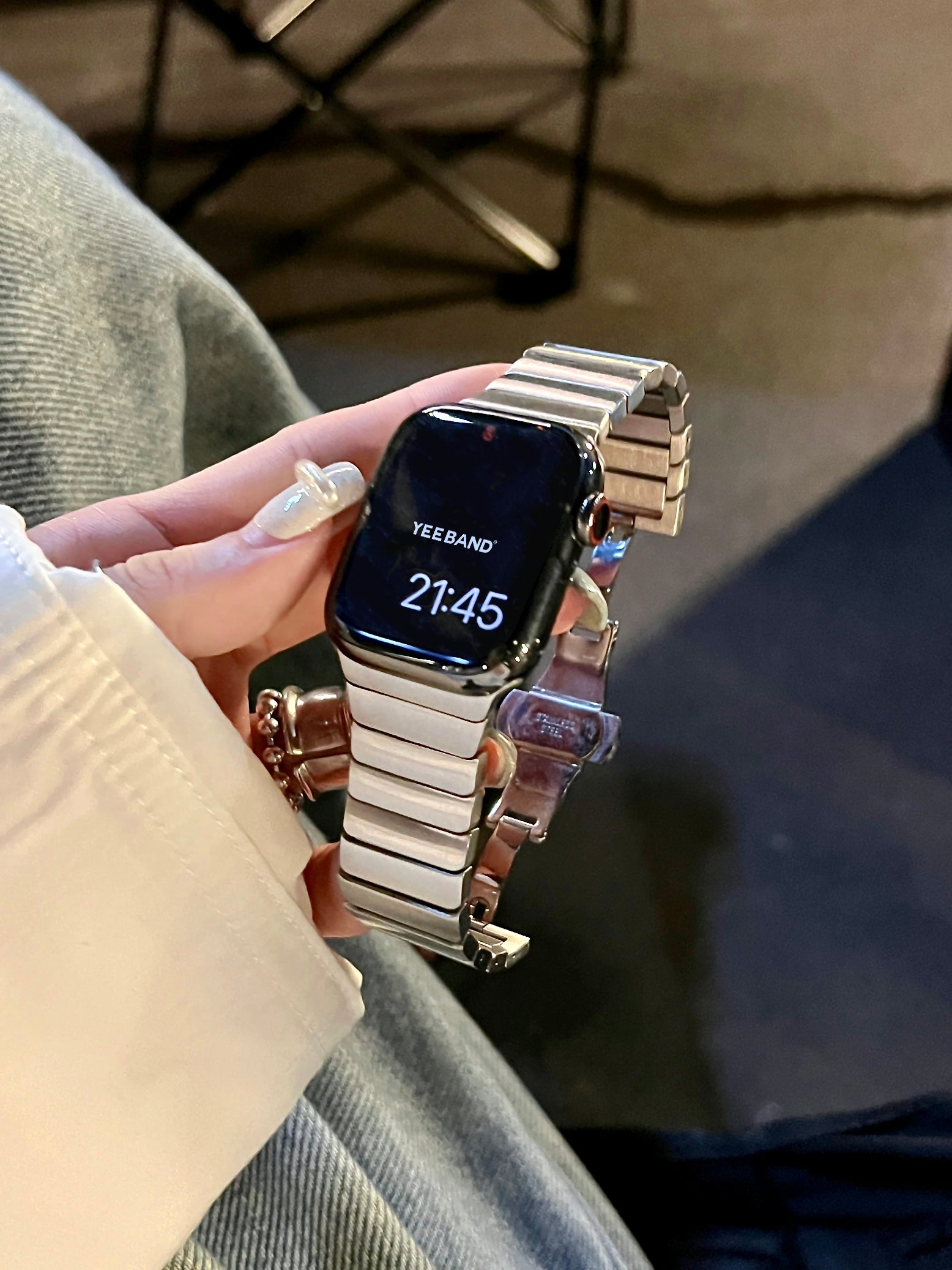 Bamboo Butterfly Buckle Stainless Steel Band for Apple Watch