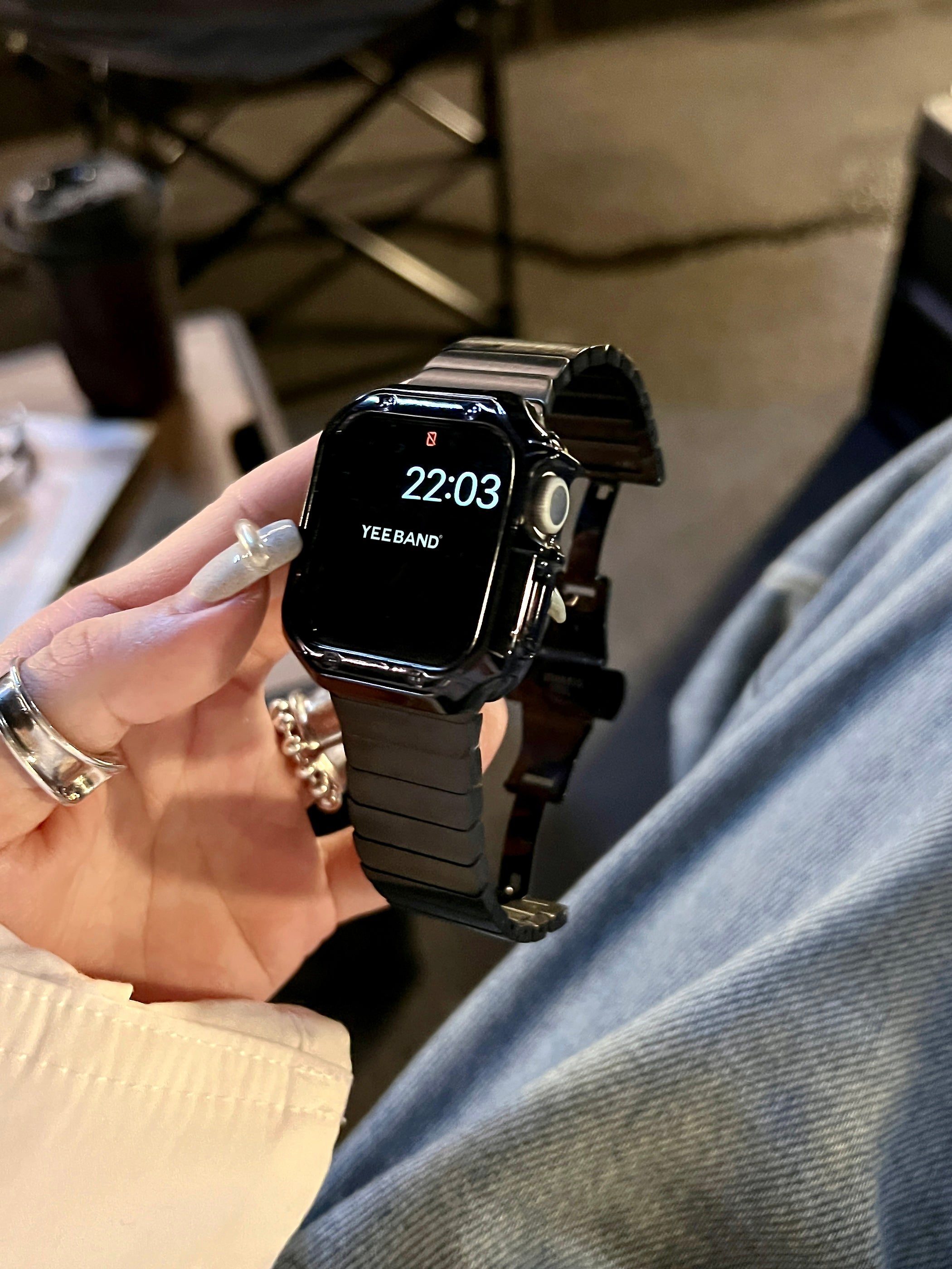 Bamboo Butterfly Buckle Stainless Steel Band for Apple Watch