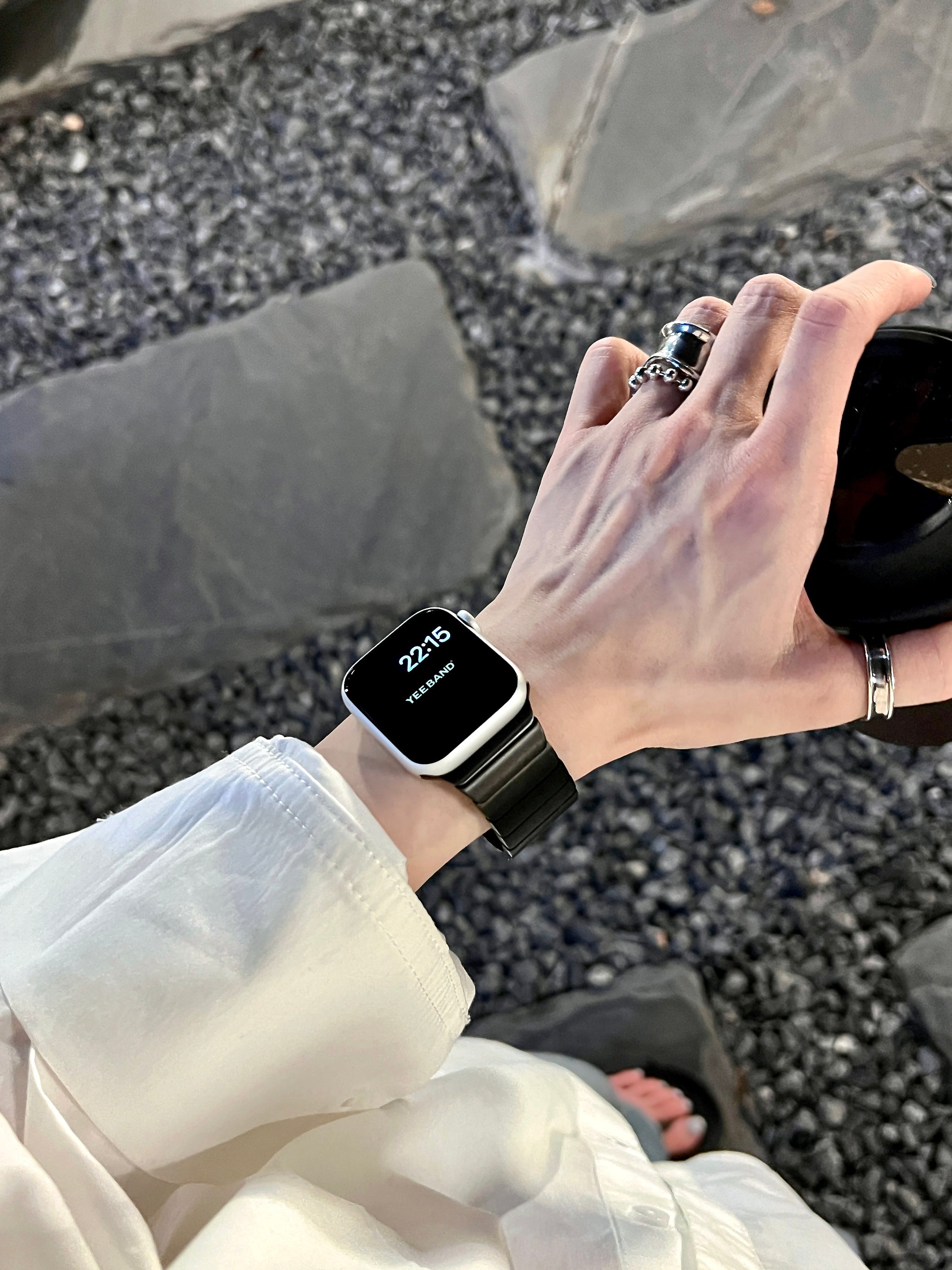 Bamboo Butterfly Buckle Stainless Steel Band for Apple Watch