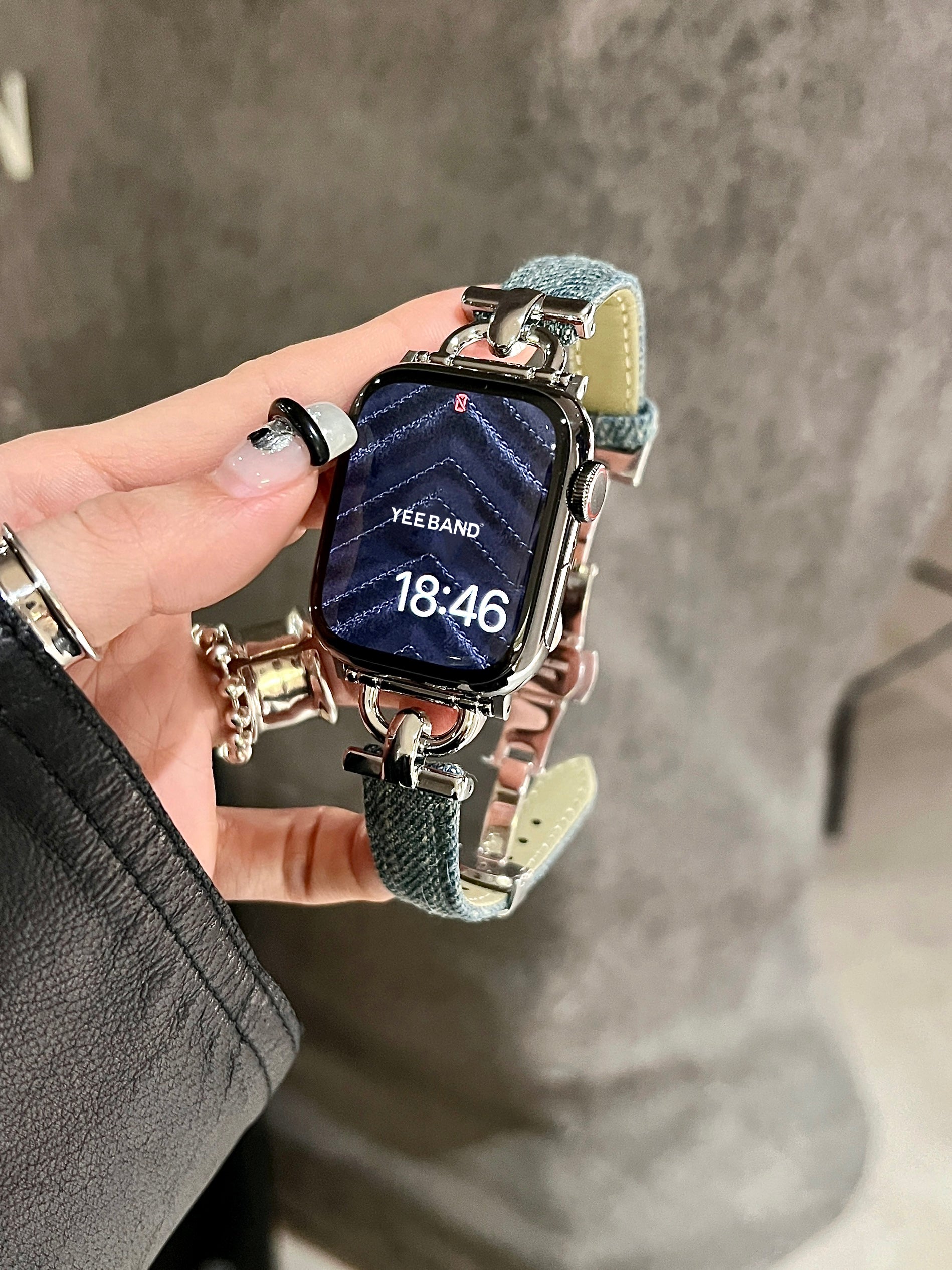 Denim & Metal Connector Band