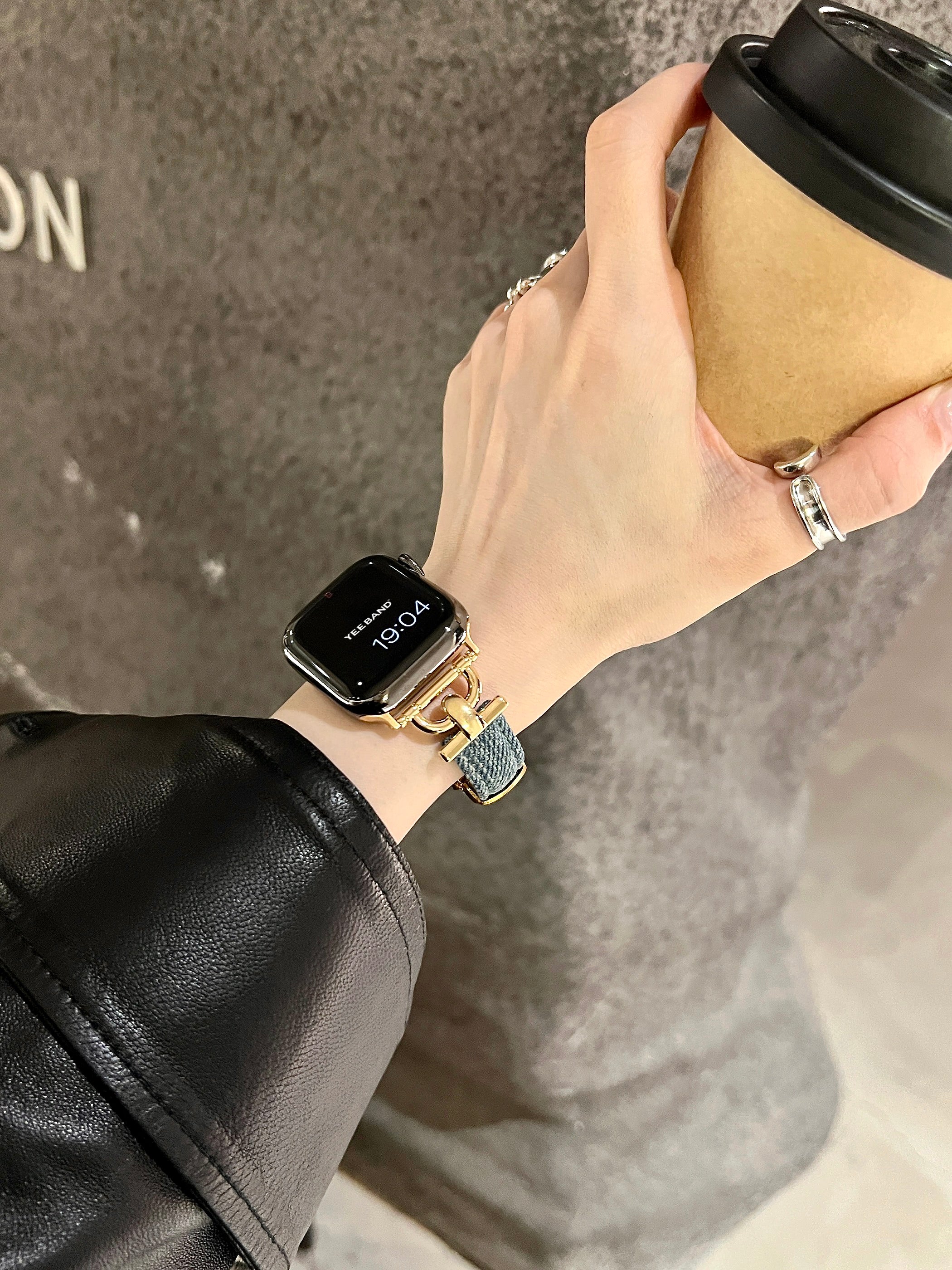 Denim & Metal Connector Band