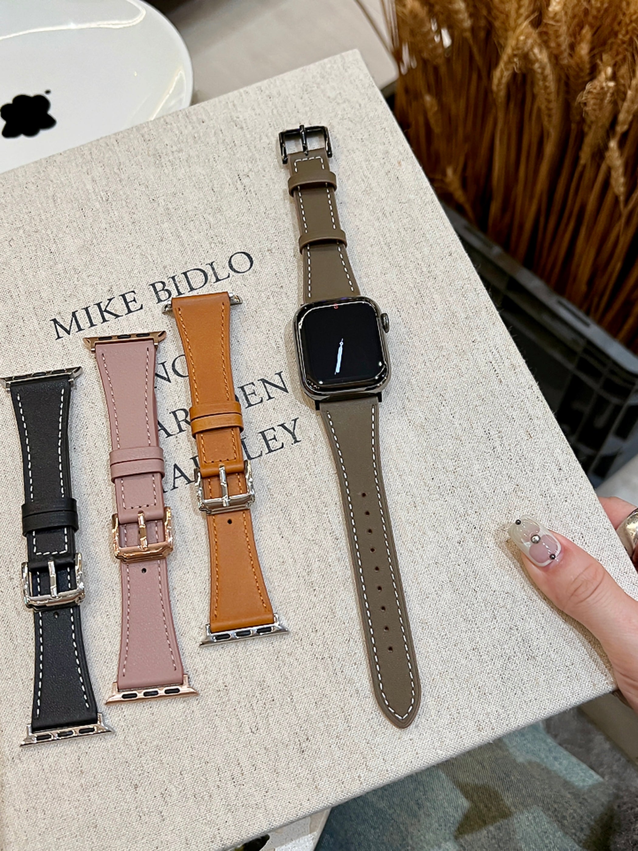 High-quality square buckle small waist design leather strap