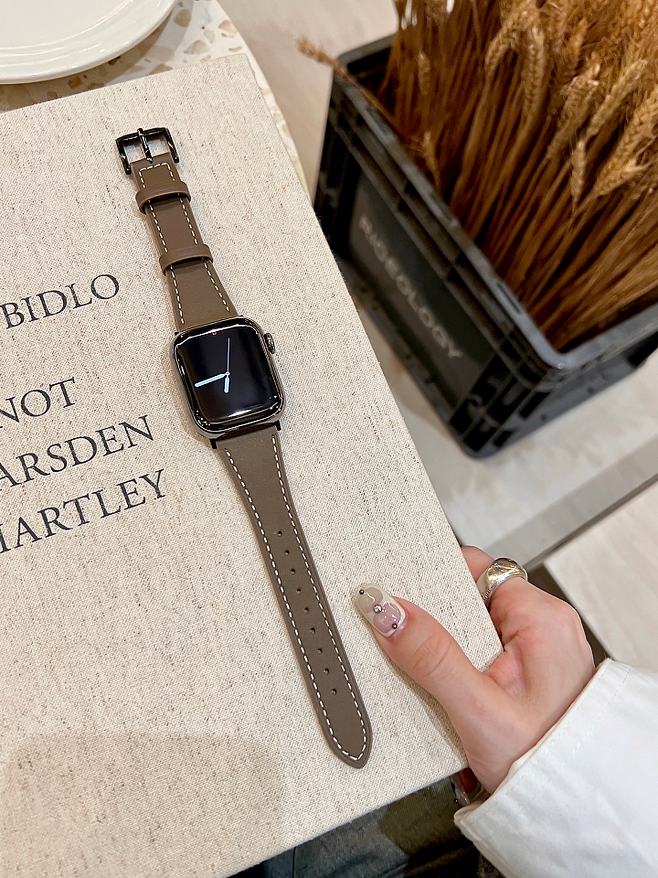 High-quality square buckle small waist design leather strap