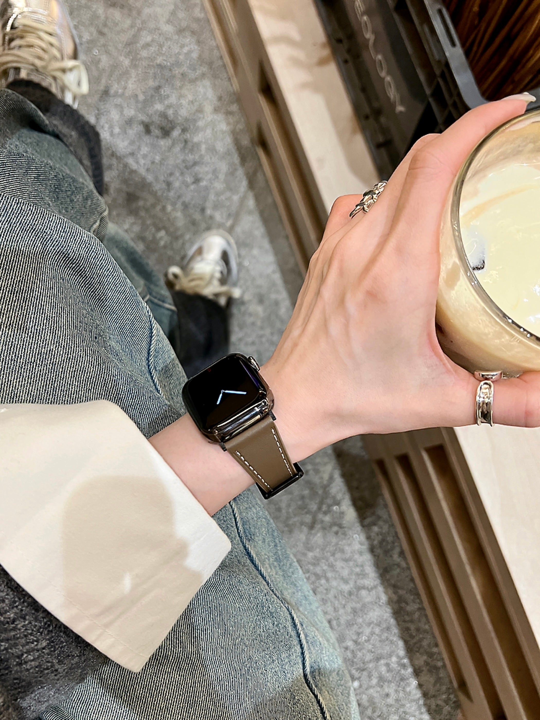 High-quality square buckle small waist design leather strap