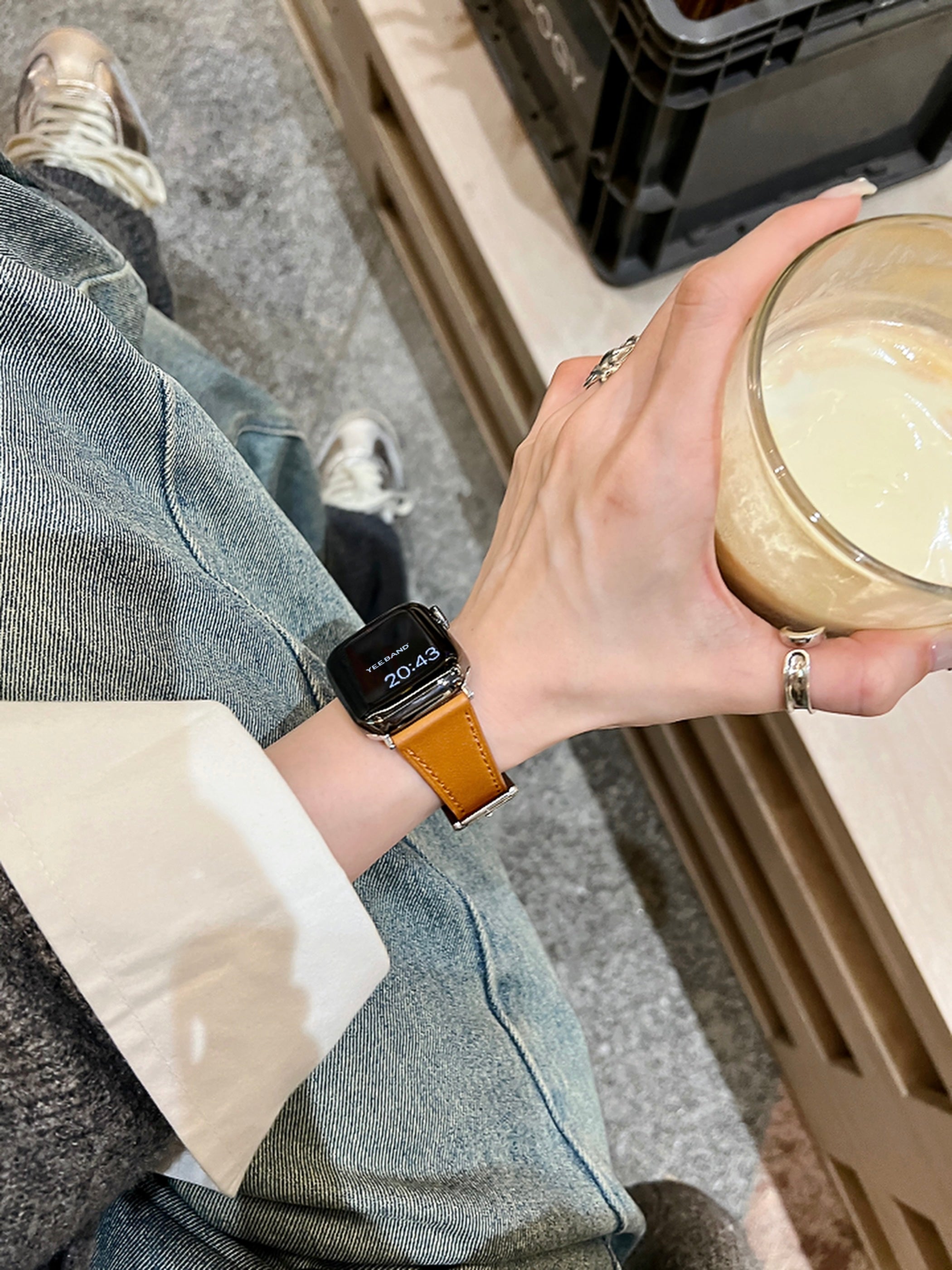 High-quality square buckle small waist design leather strap