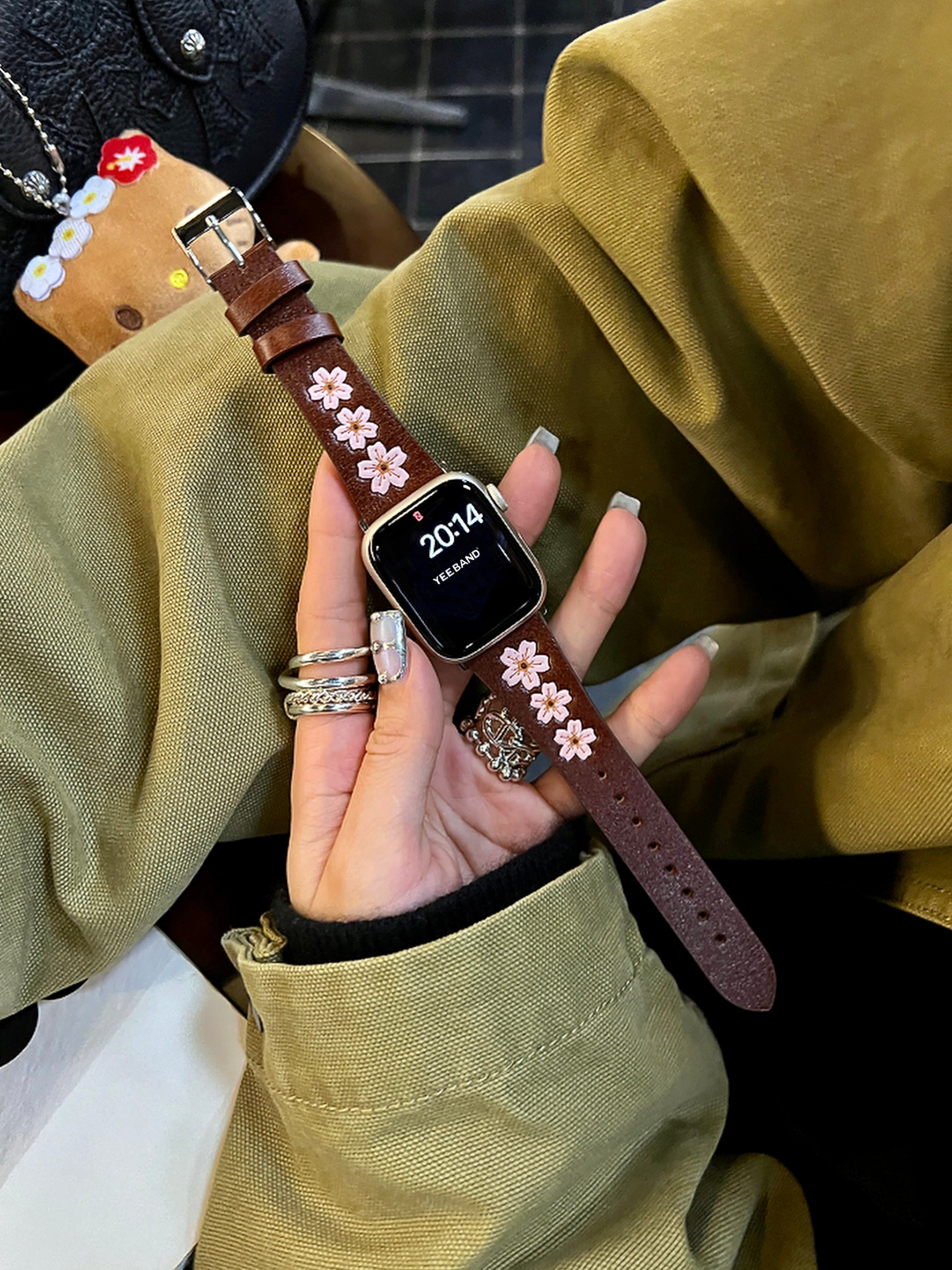 Sakura Bloom Leather Strap