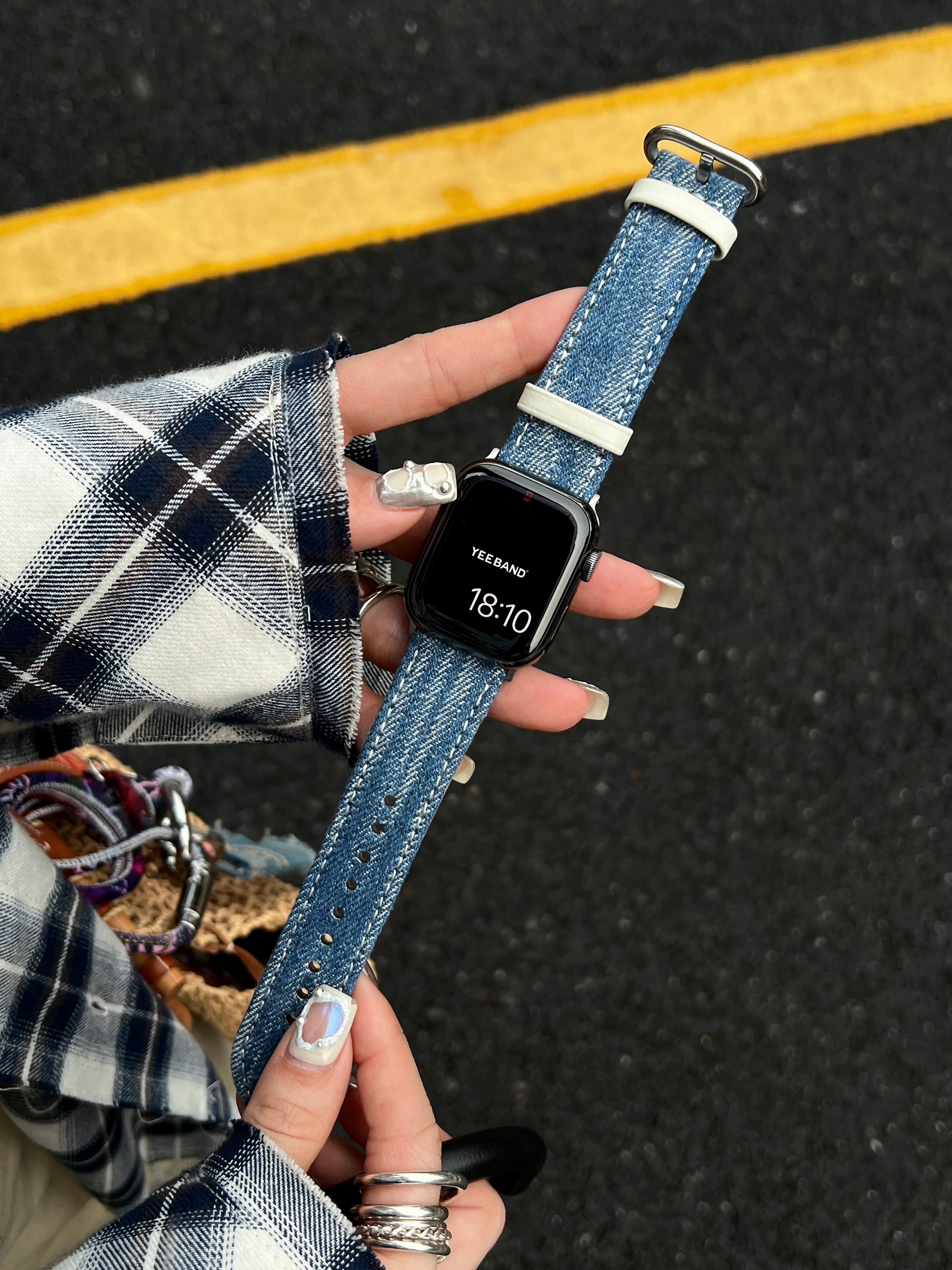 Denim Color-Block Band