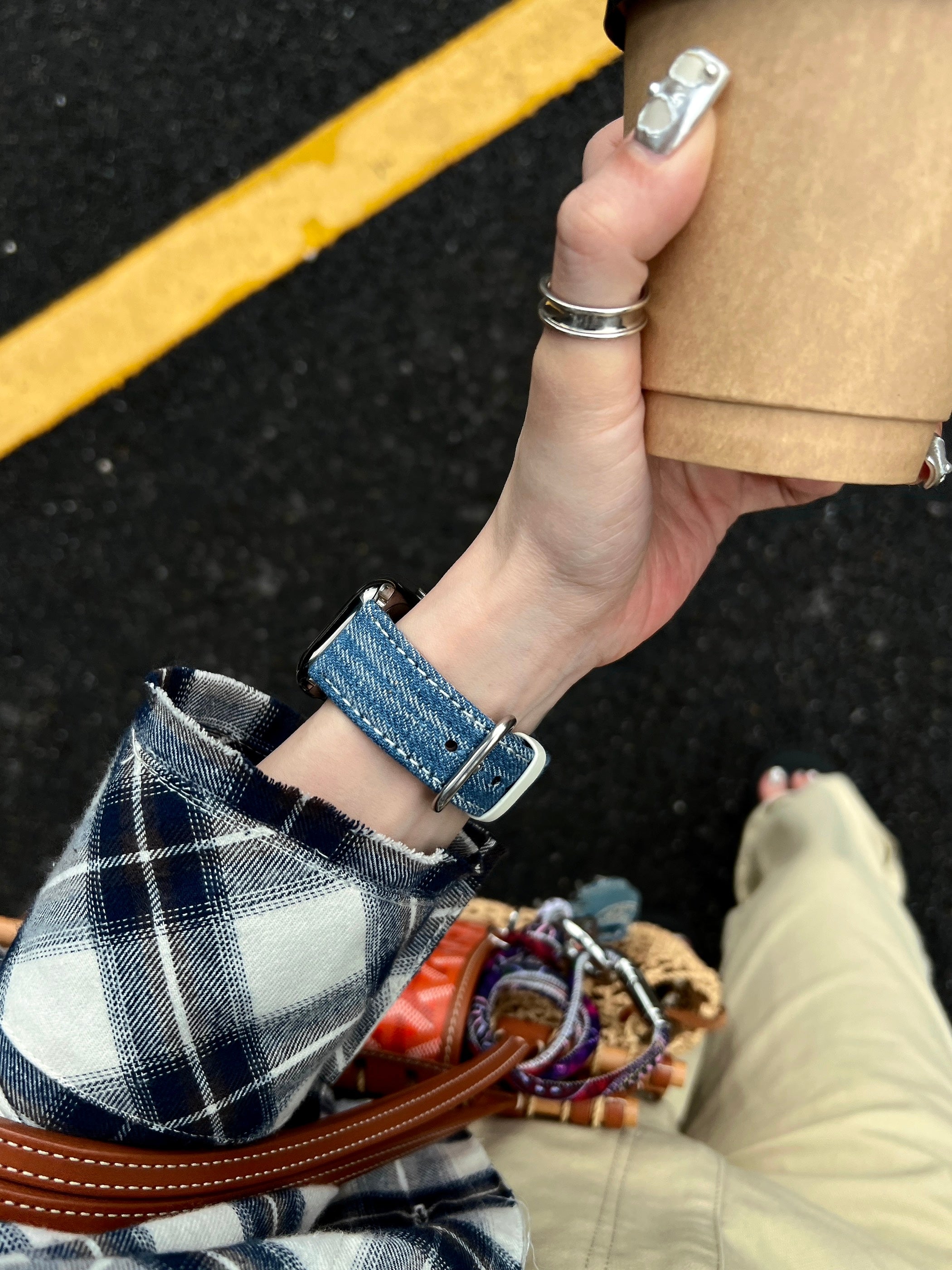 Denim Color-Block Band