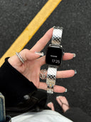 Checkered design bracelet stainless steel band for applewatch