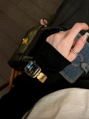 Checkered design bracelet stainless steel band for applewatch