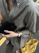 Stainless steel bracelet with crushed silver rattan checkered pattern for applewatch