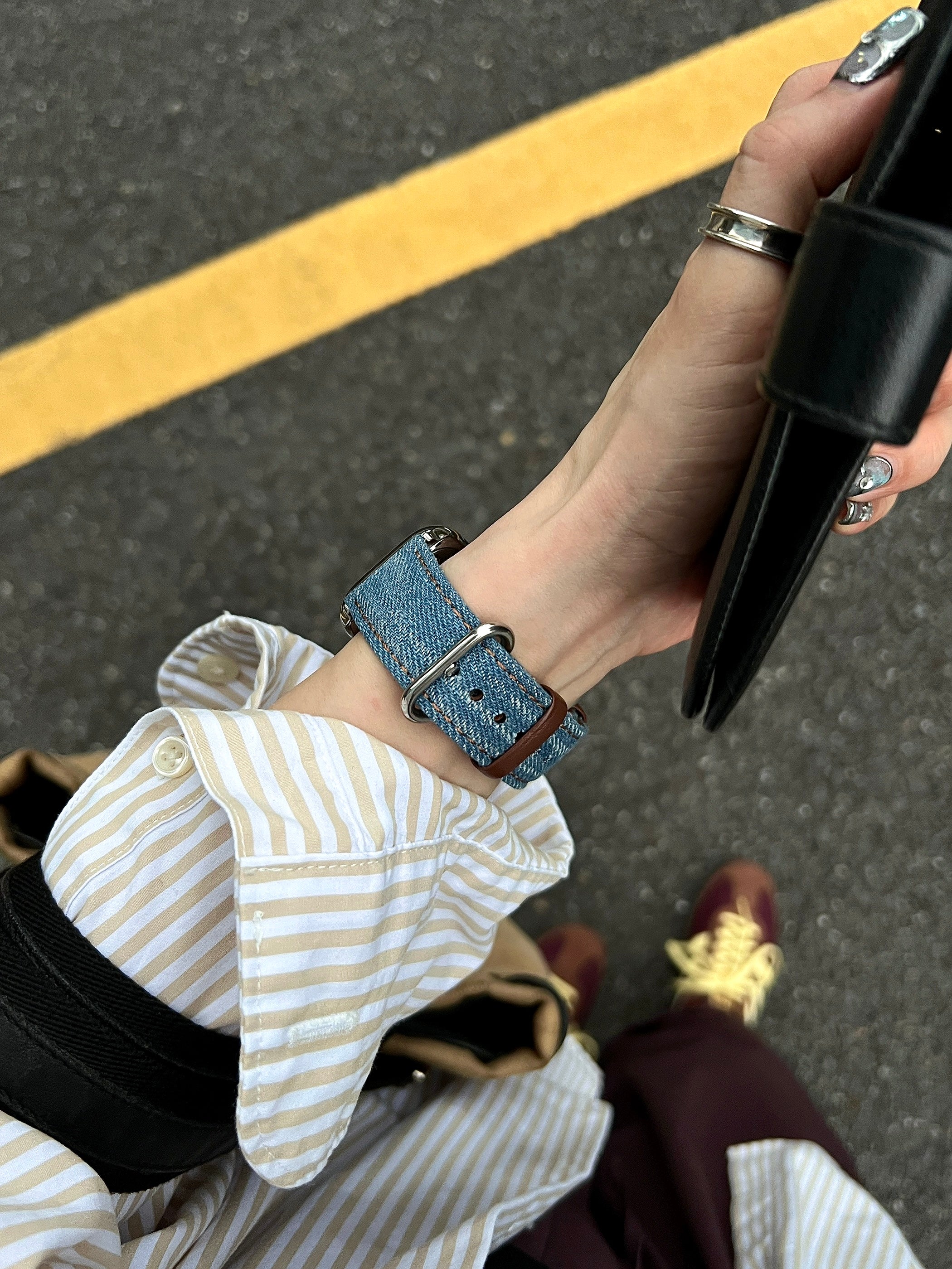 Casual Gangshan Denim Strap for applewatch