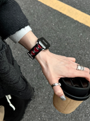 Black & Red Heart Cutout Strap