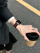 Black & Red Heart Cutout Strap