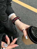 Black & Red Heart Cutout Strap