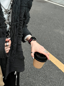 Black & Red Heart Cutout Strap