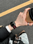 Black & Red Heart Cutout Strap