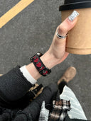 Black & Red Heart Cutout Strap