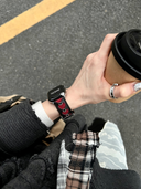 Black & Red Heart Cutout Strap