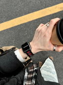 Black & Red Heart Cutout Strap