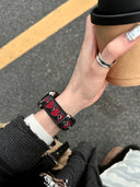 Black & Red Heart Cutout Strap