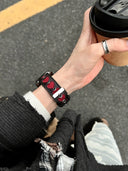 Black & Red Heart Cutout Strap