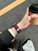 Black & Red Heart Cutout Strap
