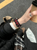 Black & Red Heart Cutout Strap