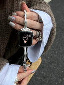 Silver-tone Bamboo Joint Watch Band