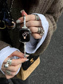 Silver-tone Bamboo Joint Watch Band