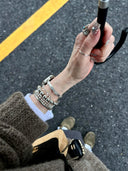 Silver-tone Bamboo Joint Watch Band