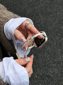 Silver-tone Bamboo Joint Watch Band