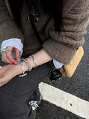 Silver-tone Bamboo Joint Watch Band