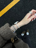 Silver-tone Bamboo Joint Watch Band