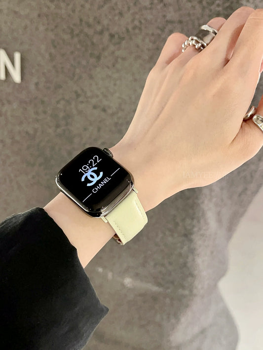 Magnetic Wide Pebbled Cowhide Strap for Applewatch