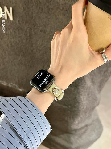 Camellia Niche Design Leather Strap is compatible with applewatch