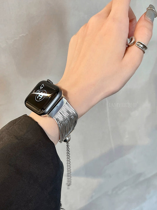 Tassel Streamer Silver Metal Band for AppleWatch