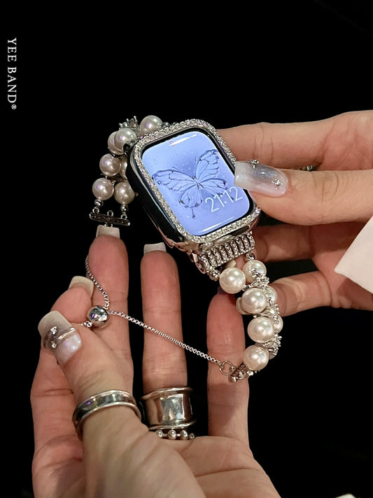 Saturn Pearl blingbling Premium Strap Applewatch