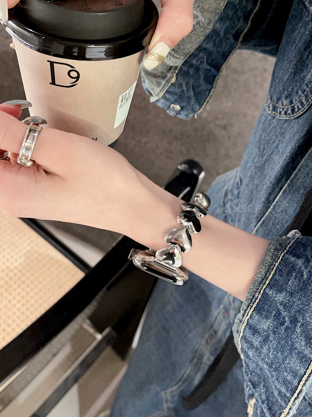 Three-dimensional Love Stainless Steel Strap for Applewatch