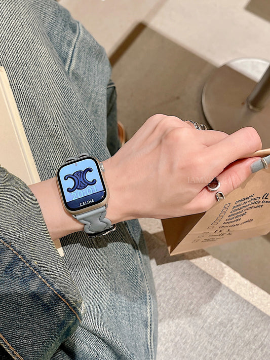 Biscuit Design Leather Strap For Apple Watch